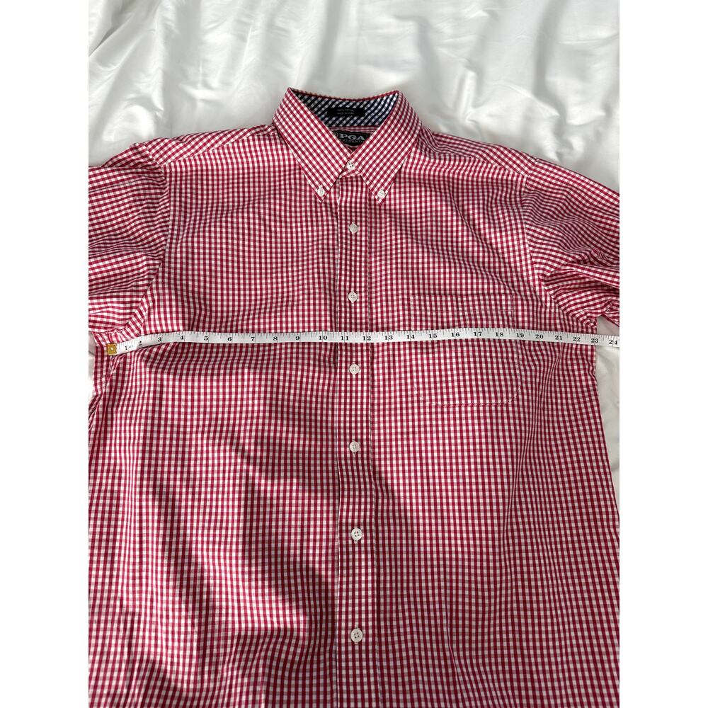 PGA Authentic Preppy Red Gingham Button Down Shirt | Men's Size L - Picture 10 of 12